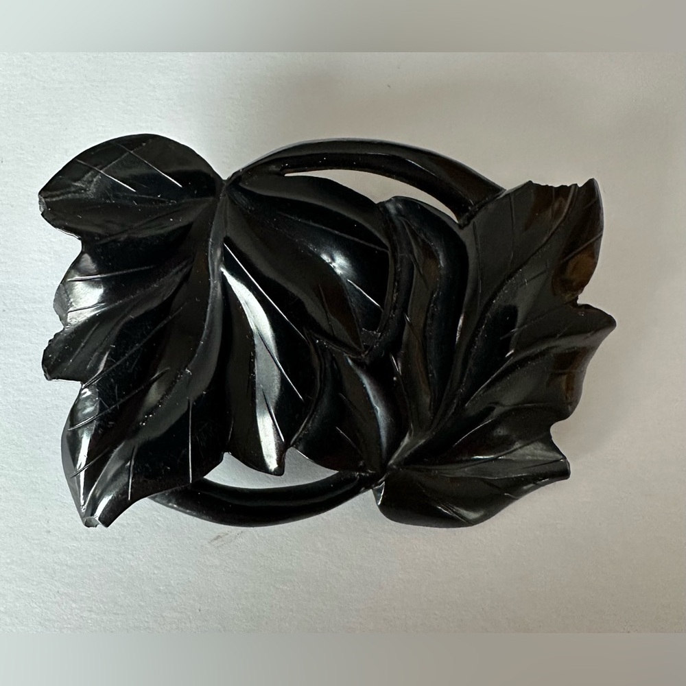 Victorian-era carved Brooch with Mid Century Replacement Clasp